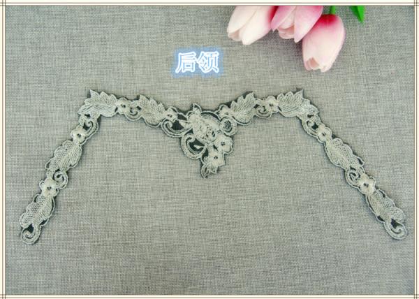 100%Polyester  Embroidery  Pajams Collar Lace   Mesh Based Necklace Decoration