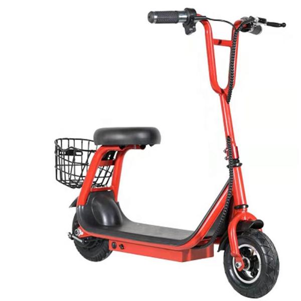 8 Inch Electric Scooter with Basket and Seat Max Speed 15km/h Range Per Charge 8-10KM