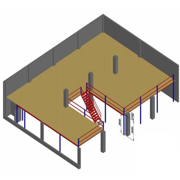 SGS Steel Beam Mezzanine Rack 4500kg Steel Mezzanine Floor Construction