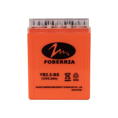 YB2.5 BS 12V2.5ah Rechargeable Lead Acid Battery For Motorcycle 80*71*103mm