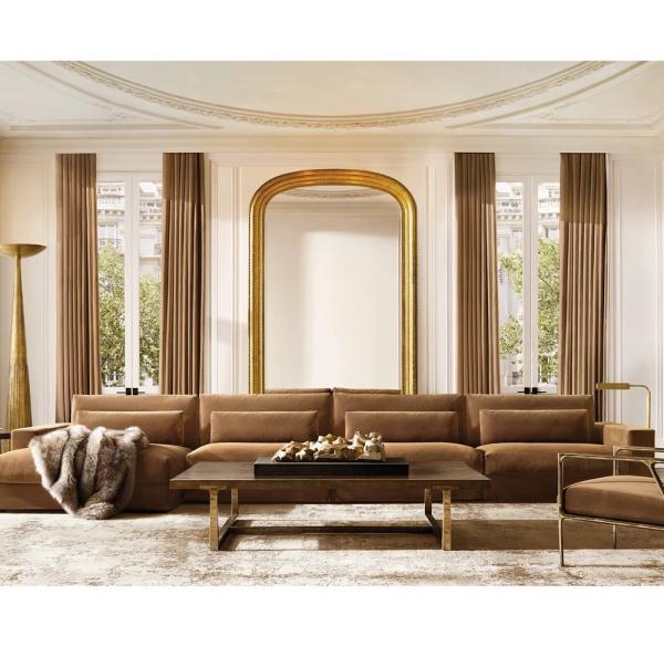 Modern Coffee Table Living Room Furniture 1400*800*450 Mm With Stainless Steel And Wood Top