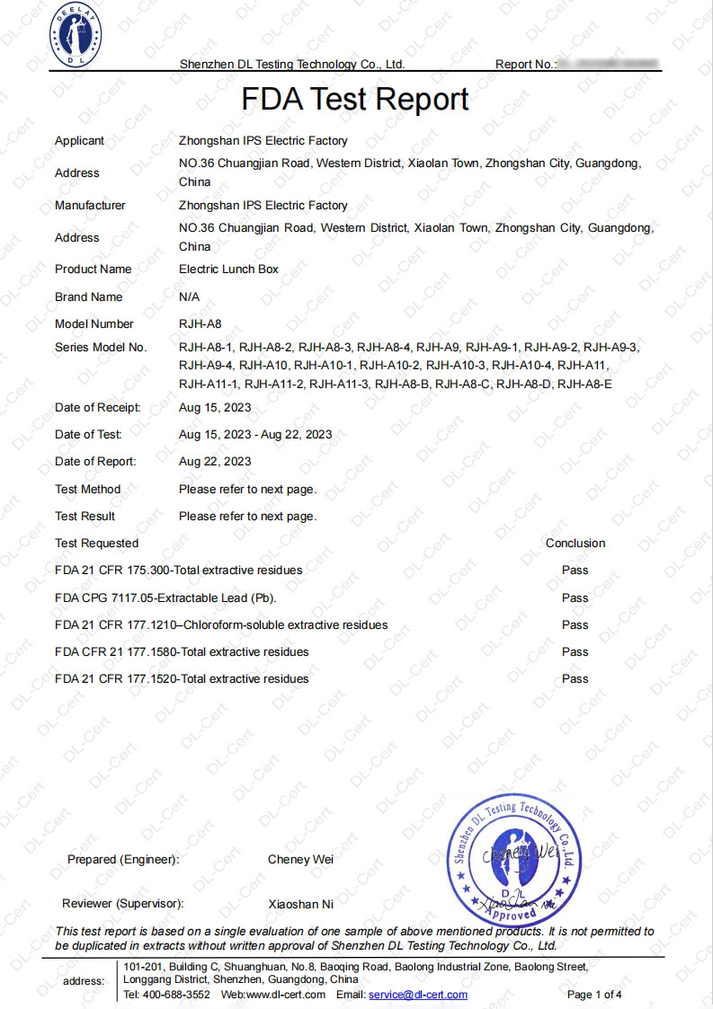Zhongshan IPS Electric Factory Certifications