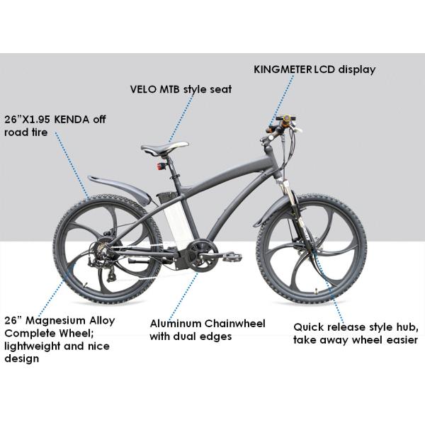 25km/H Electric Mountain Bicycle , Magnesium Alloy Electric Mountain Bikes For Men