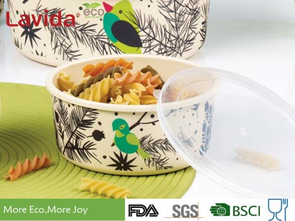 Nordic Style Bamboo Fiber Storage Box , Biodegradable Takeaway Food Containers