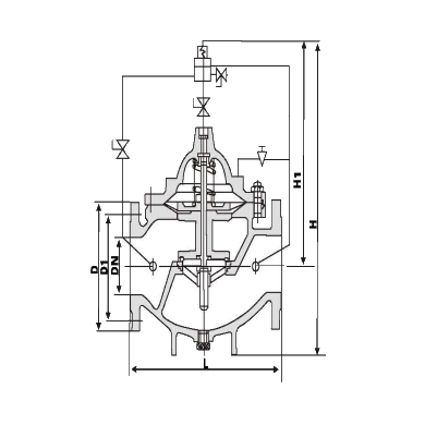 Ductile Iron Hydraulic Control Valve , Flanged Pressure Sustaining Valve
