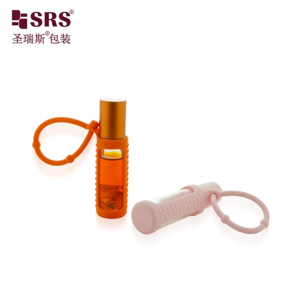 BLPM-10ML Thick Wall Clear Glass Roll On Bottle With Silicone Cover For Perfume Oil