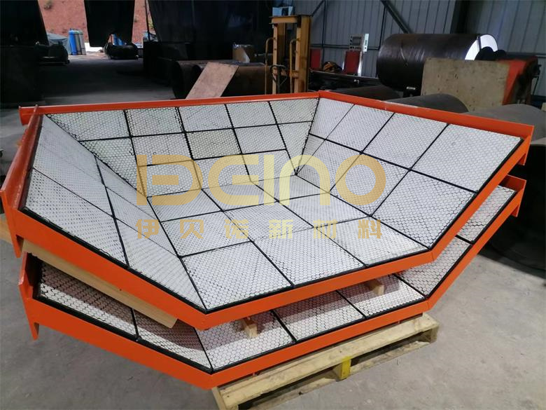 Hot Vulcanizing Rubber Ceramic Liners Industrial Wear Resistant