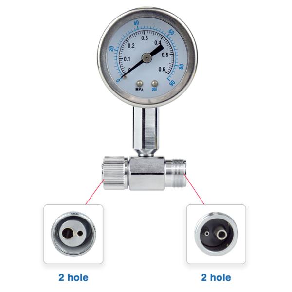 Dental turbine Manometer For High And Low Speed Handpiece Pressure Gauge Test Air Pressure