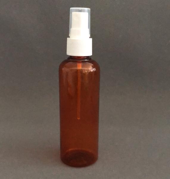 Dark Brown PET Round Shoulder 100ml Spray Bottle For Alcohol Disinfectant