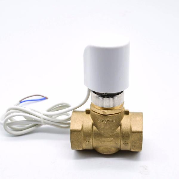 Dn15 Dn20 Dn25 Motorized Brass Water Valve , Two Way Electric Water Flow Control Valve