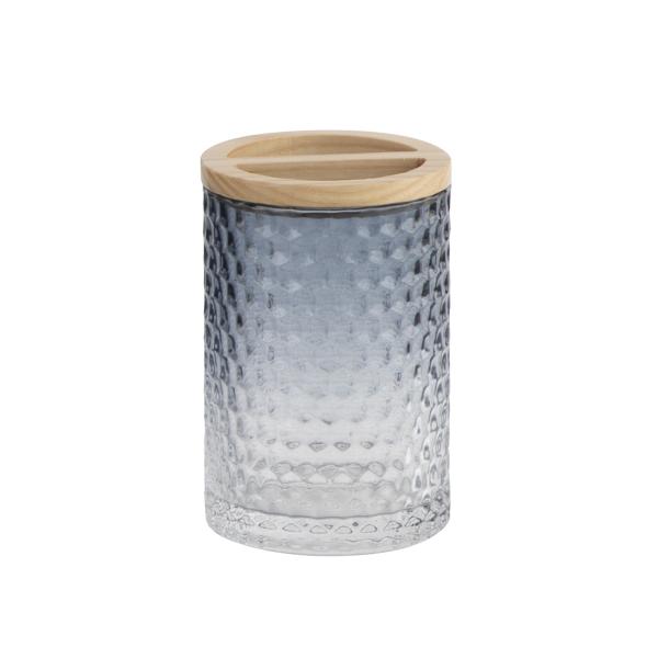 Six Piece Unique Bathroom Accessories Set Glass Lotion Dispenser Bottle 18.8Hcm With Hammered Dots