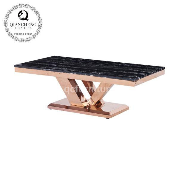 0.2CBM 78kg Marble Top Center Table No Folded Rose Gold Legs