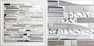 Natural Glossy Stone Bathroom Shower Wall Tiles , Peel And Stick Backsplash Tiles
