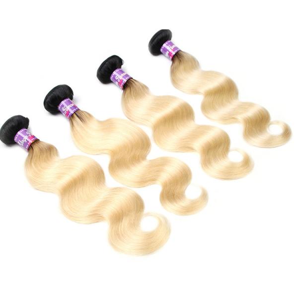 1b 613 two tone hair ombre hair weaves dark root blonde weave virgin brazilian hair weft