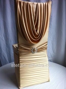 pleated white chair cover with valance