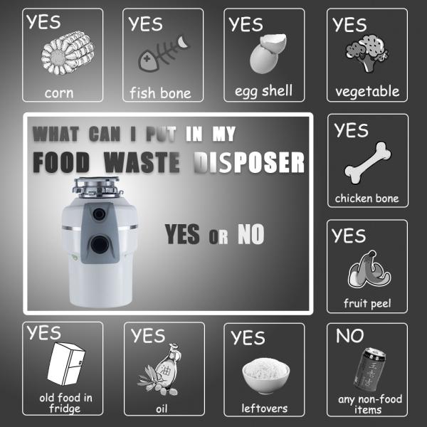 DSKZS New Kitchen Food Garbage Processor Disposal Crusher DC motor white color