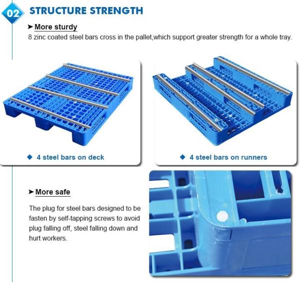 Light weight one time plastic pallets for transport and storage, Heavy duty cross bottom plastic pallet with 6 runners