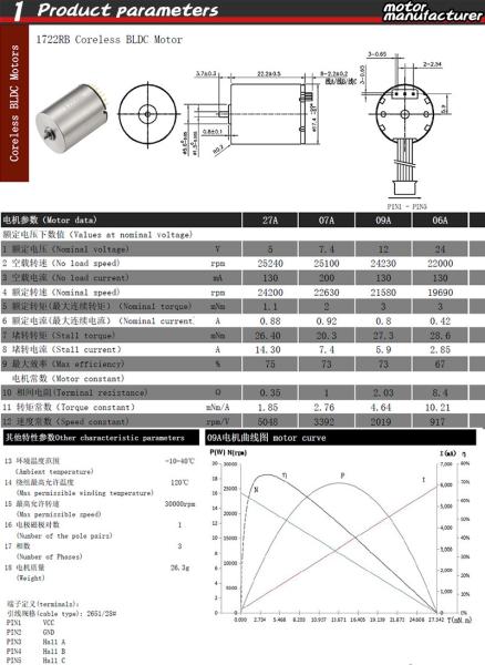 12V Coreless BLDC Motor 17mm Micro For Slotless Tattoo Machine
