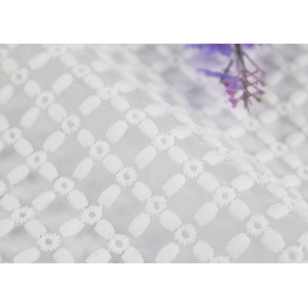 Milk Silk Eyelet Design Embroidered Mesh Lace Fabric By The Yard For Bridal Dresses