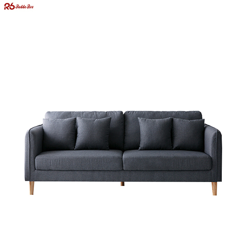Blue Charcoal Gray Linen Fabric Sofa Couch Apartment Furniture OEM