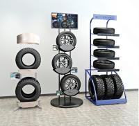 Custom Silksreen Logo Metal Display Stands Trade Show Tire Storage Rack