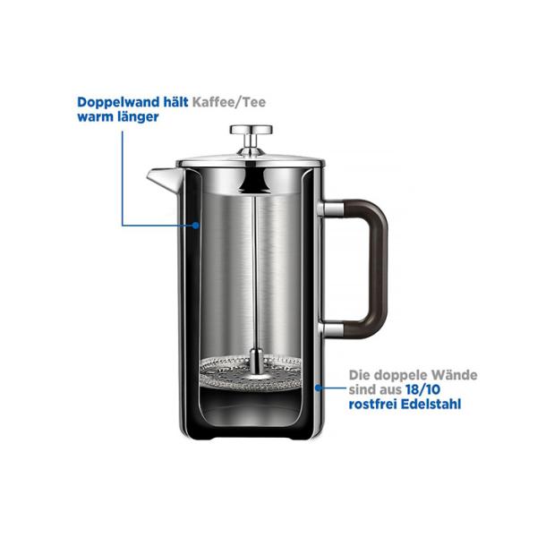 Stainless Steel French Press Coffee Pot 51oz Hot Press Coffee Maker