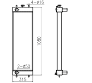 Hitachi Excavator Spare Parts Water Radiator 4650352 With Stable Quality