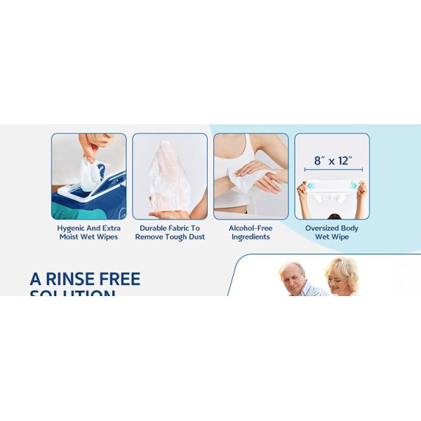 Lingettes nettoyantes pour le corps XXL pour personnes âgées, personnalisées, 50 pièces/sac