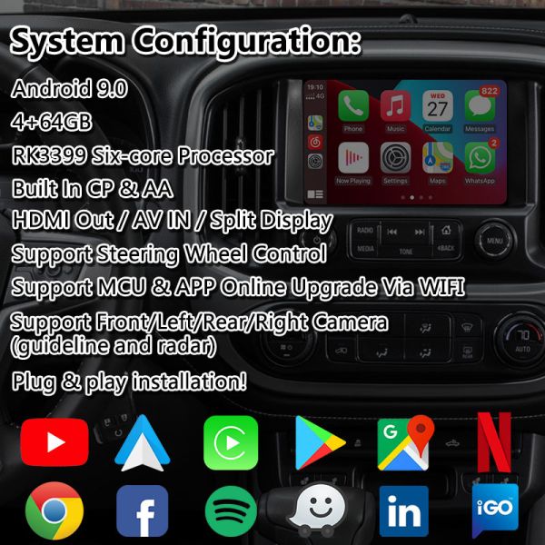 Lsailt Android Carplay video interface for 2015-2020 GMC Canyon Intellilink System