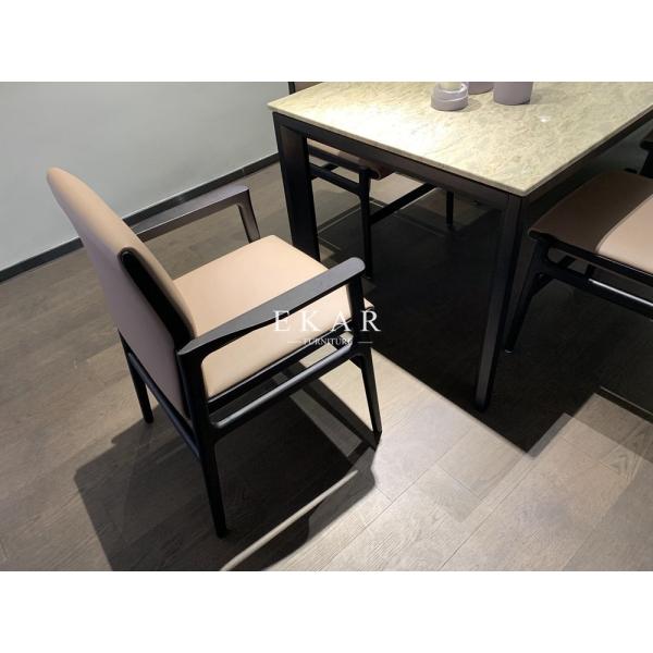 Italian Upholstered Solid Wood Frame Leather Modern Dining Chair