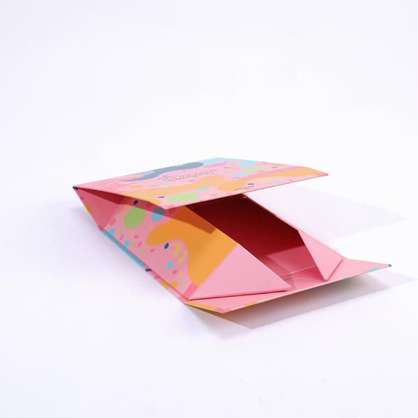 Boîte cadeau à joaillerie pliante magnétique à découpe personnalisée avec fermeture à ruban pour bijoux