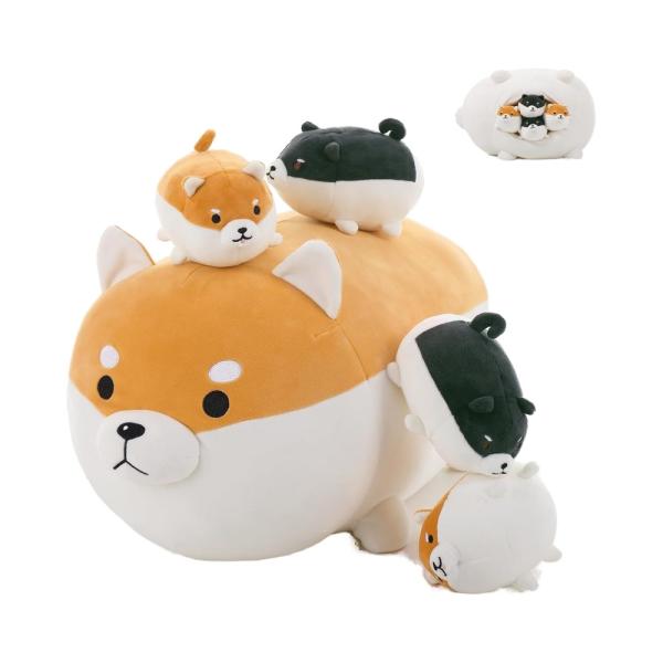 MorisMos 18 Unisex Shiba Inu Corgi Plush Dog Toy Cute Kids Stuffed Animal Pillow ChristmasBirthday Shiba Inu Akita Girl Boy