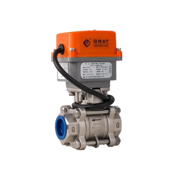 Miniature Electric 304/316 Stainless Steel Threaded Ball Valve for Automated On/Off and Flow Regulation in Chemical Fluids