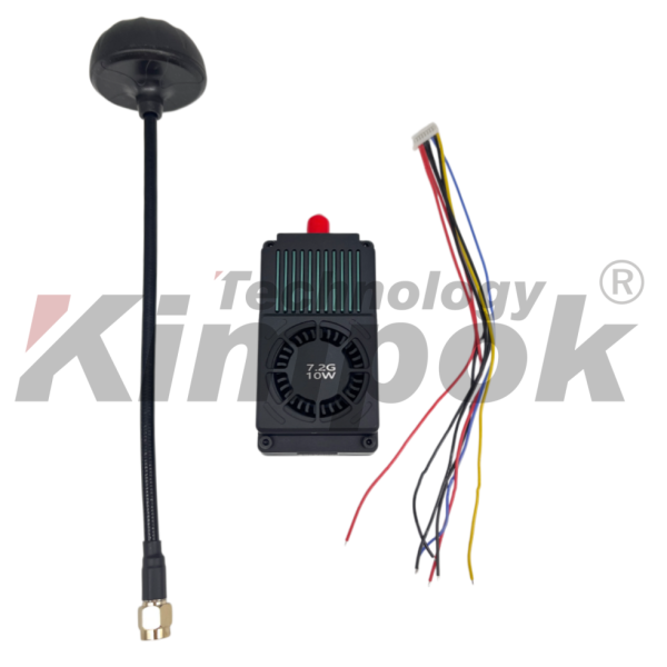Kimpok 10W 7.2G FPV VTX 64CH 6.1–7.2GHz Analog Video Transmitter IRC Tramp OSD Long Range UAV