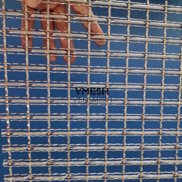 Decorative Stainless Steel Cladding Metal Facade Panel Woven Wire Mesh