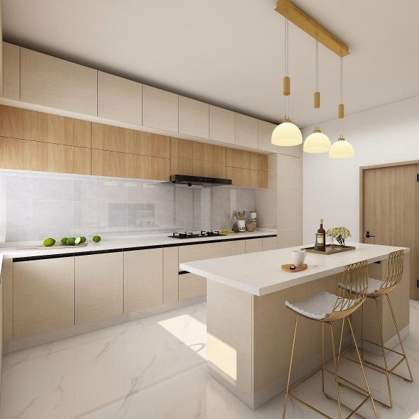 MC WORLD Pantry Furniture Modern Plywood Kitchen Cabinets With Paticle Board MDF Door