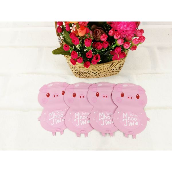 Adorable Pig Shape Party Wedding Candy Treat Bags with Handle Recyclable Plastic Zipper Top Customized Snacks Pouch