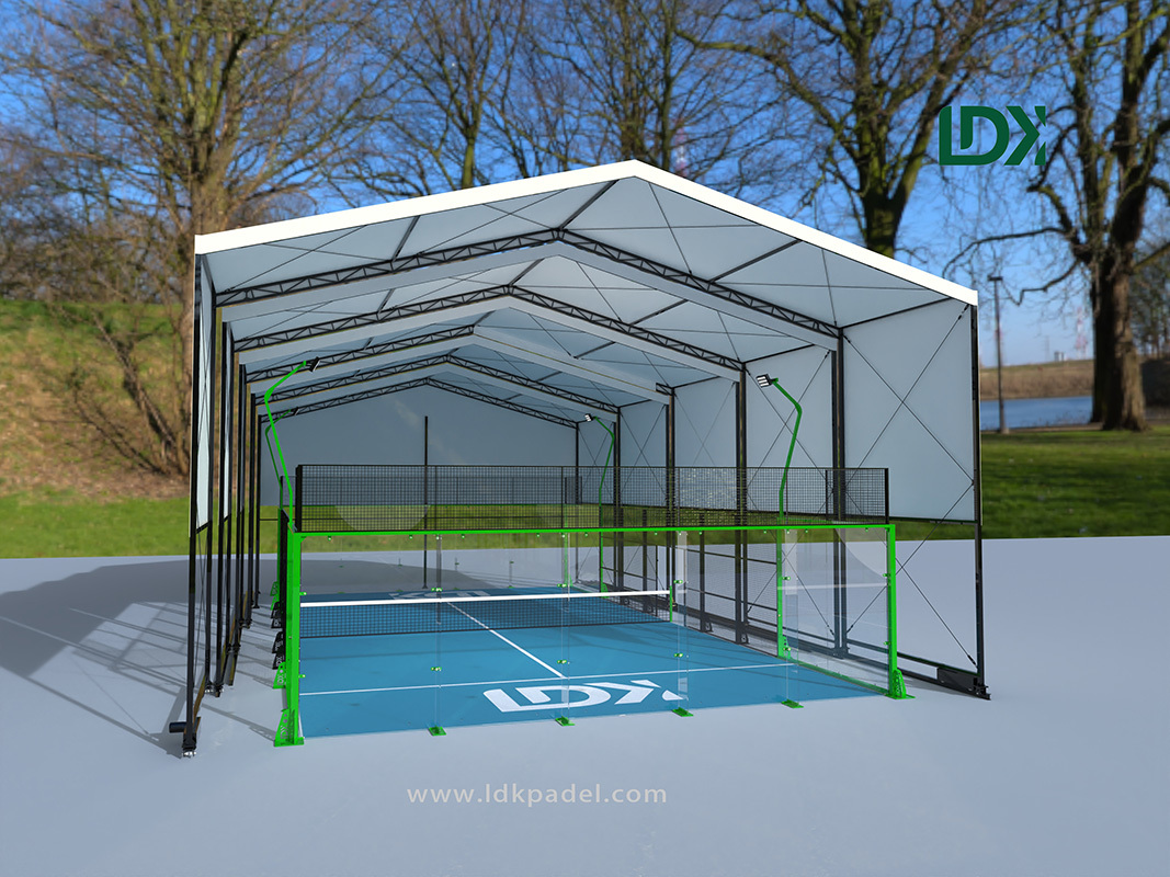 Outdoor Covered Padel Court Manufacturer | Custom Retractable Roof Padel Court with Steel Structure