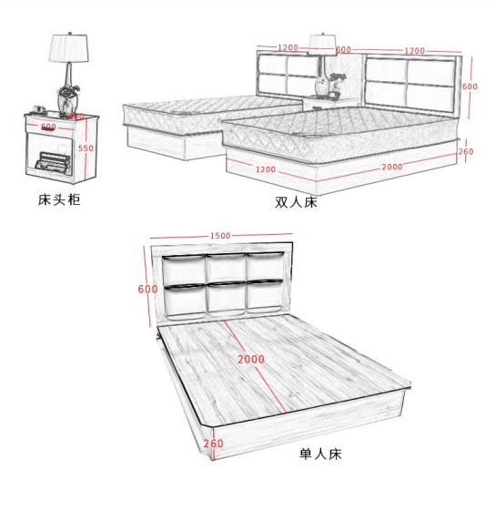 OEM Customized Hotel Bedroom Furniture Sets With Bedside Table TV Stand