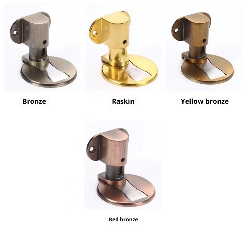 XF Black Red Bronze Durable Door Stopper Zinc Alloy Non-Punch Anti-Collision 3-Year Warranty Minimalist Design Wall Mount Hotel