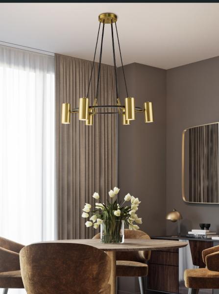 Minimalist Chandeliers Gold LED Black Ring Living Room Dining Lighting circular pendant light(WH-AP-567)