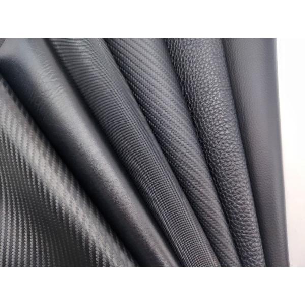 Flame Retardant Black PVC Leather 0.6mm Carbon Fiber Embossed Leather