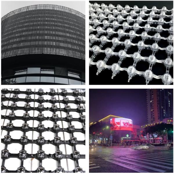 Экран сетки СИД P100mm прочный для на открытом воздухе здания фасада/стекла