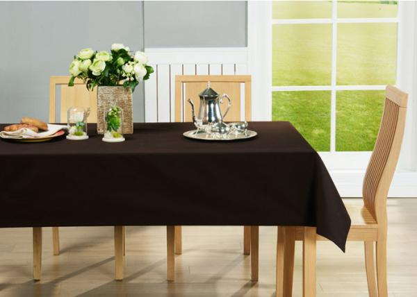 Twill Pure Color Plain Oblong Decorative Table Cloths For Indoor / Outdoor