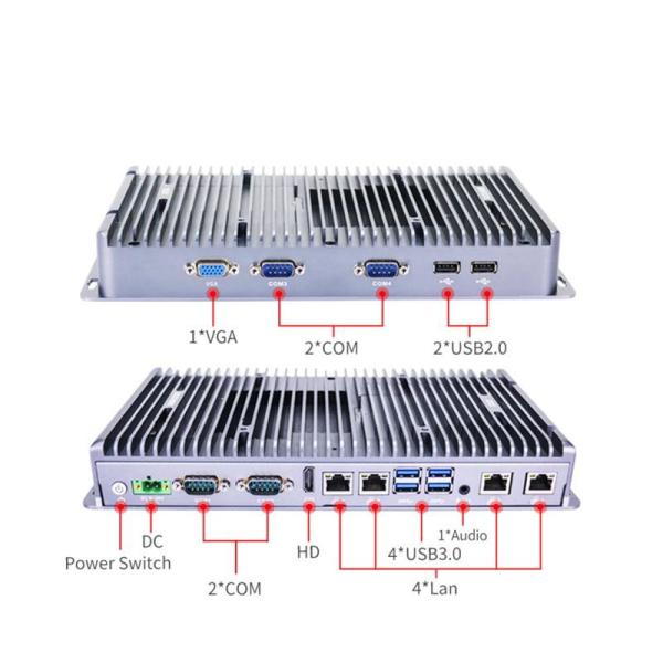 IBOX-3046 Fanless Industrial Mini PC with 10110U Processor and DC 9V-36V Wide Voltage Input - Quad Core Performance