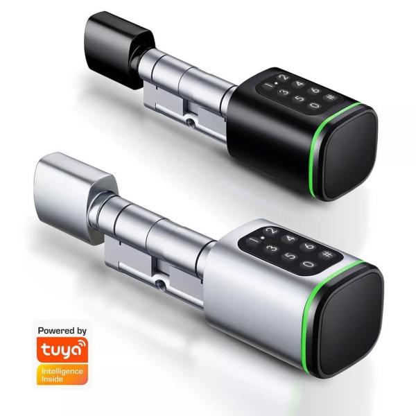 Tuya App Compatible Smart Cylinder Lock for 35-45mm Door Thickness Wood Aluminum Doors