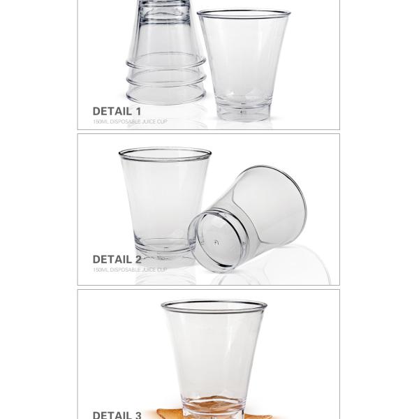 Wholesale eco friendly 150ml disposable ps transparent tasting cups