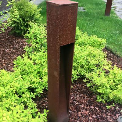 3000K Bollard Lighting Outdoor Corten Steel For Lawn