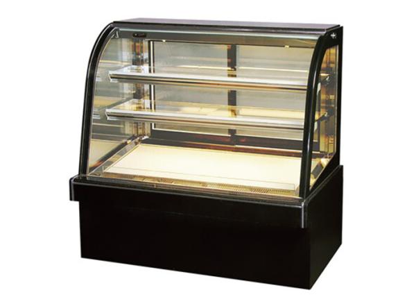 Display de bolo de vidro curvo Chiller mostrador de padaria comercial