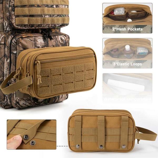 Waterproof Multi Compartment Outdoor Organizer Bag 11x15x26cm Tactical Toiletry Bag